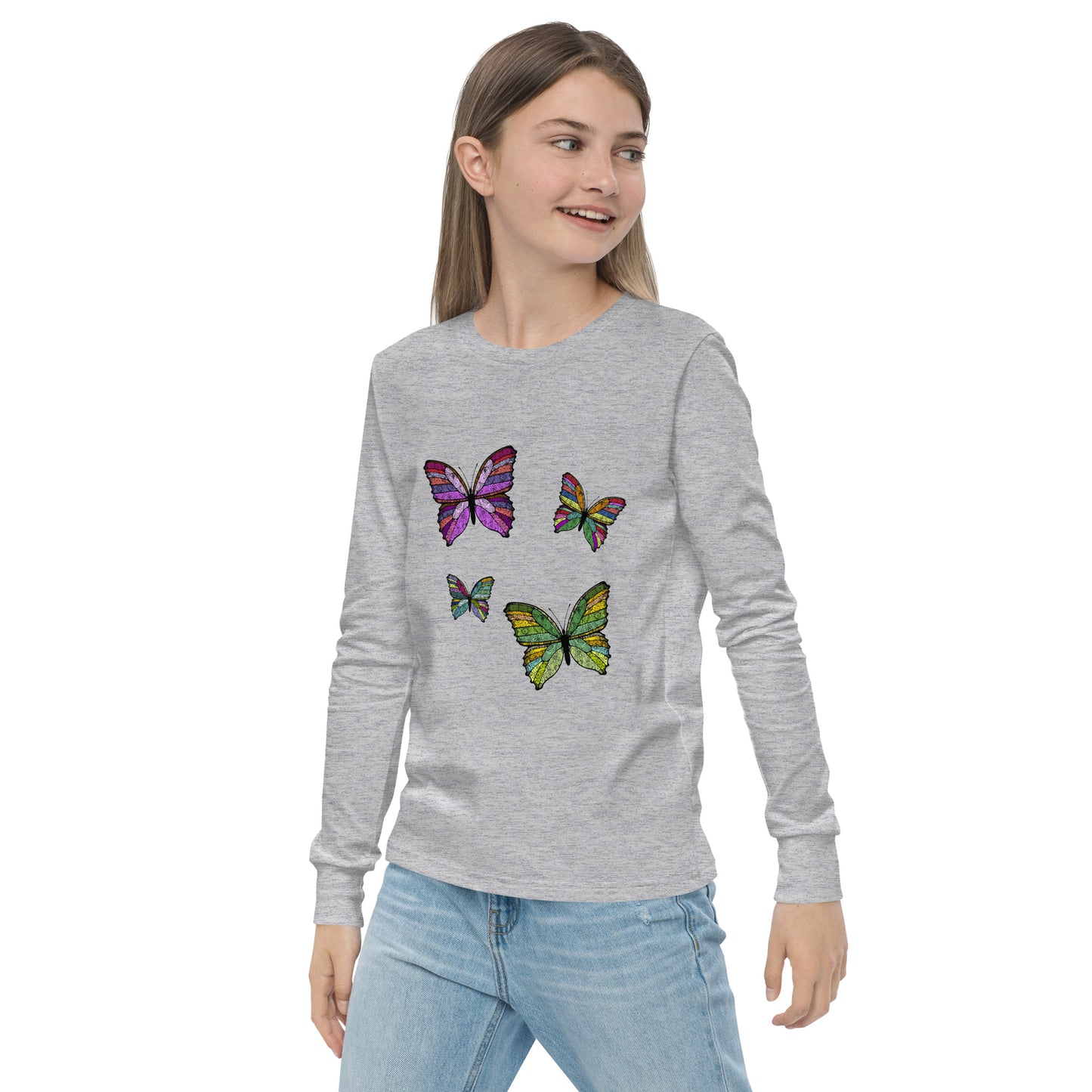 Kids Long Sleeve Tshirt - Butterfly Flutter