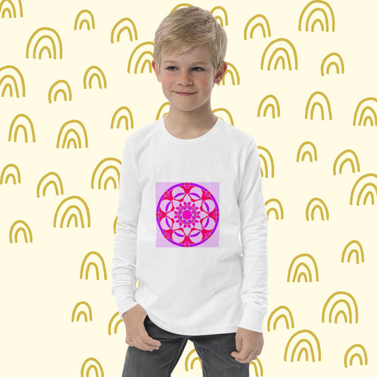 Tile Collection Child Long Sleeve Tshirts - Purple Tile Kids Long Sleeve Tshirt