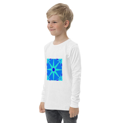 Tile Collection Child Long Sleeve Tshirts - Blue Tile Kids Long Sleeve Tshirt