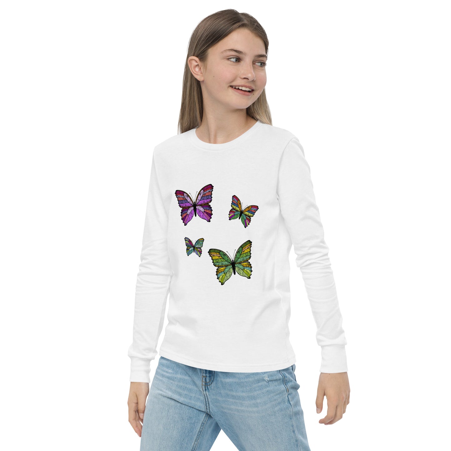 Kids Long Sleeve Tshirt - Butterfly Flutter