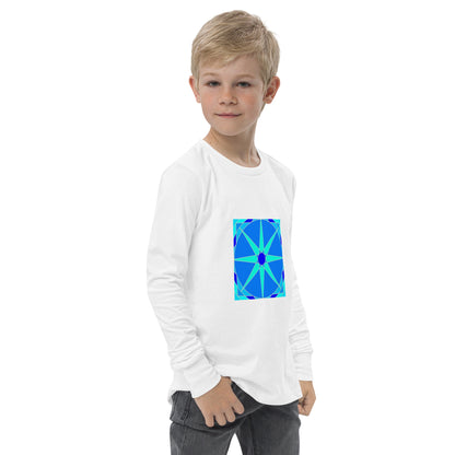 Tile Collection Child Long Sleeve Tshirts - Blue Tile Kids Long Sleeve Tshirt