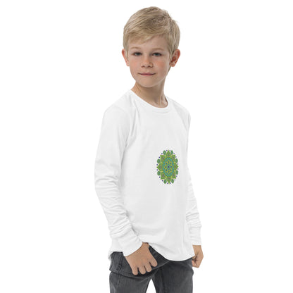 Kids Long Sleeve Tshirt - Green Mandala